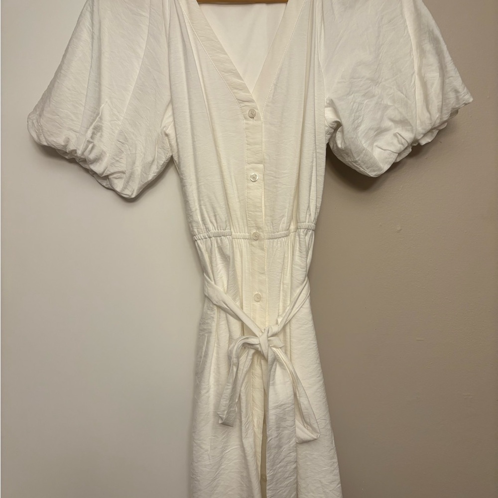 Nine West White Long Sleeve Dress